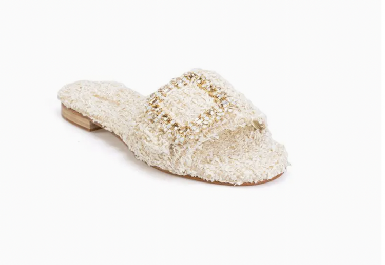 サンダル・ミュール EMANUELA CARUSO Women Sandals W26AT10 FIORE WHITE Emanuela Caruso Sandals — Dena Pavone Collection